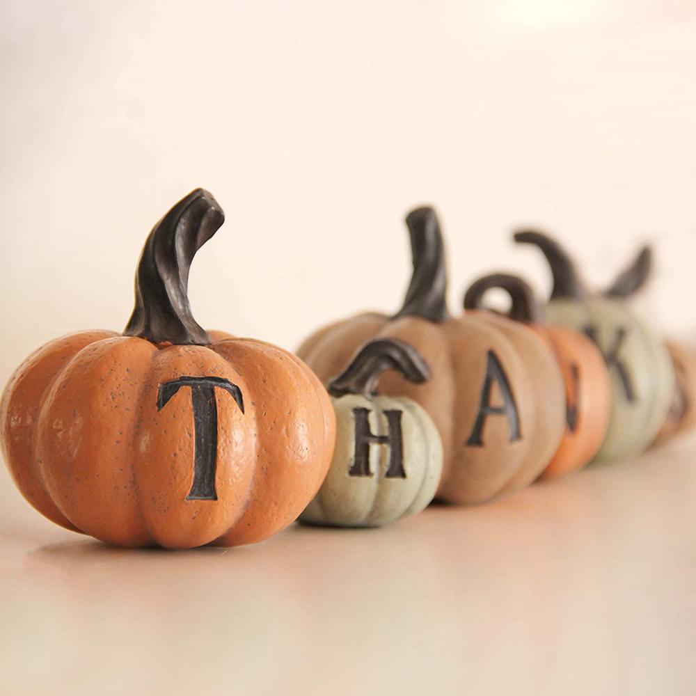 Lễ tạ ơn 6 chiếc Pumpkins vẽ tay trang trí nhà mùa thu