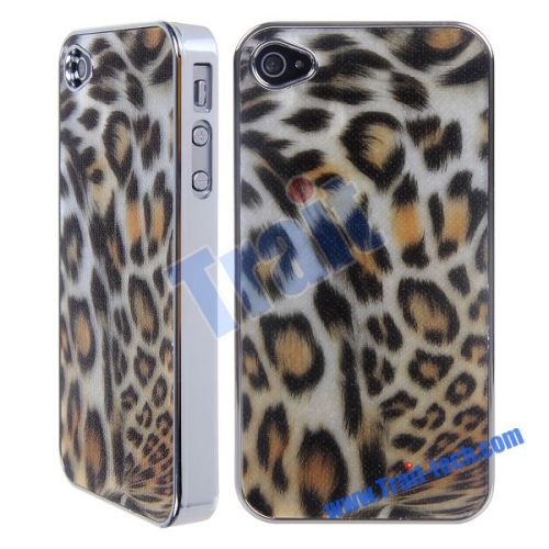 Fashionable Electroplating Leopard Hard Back Case for iPhone 4,4S