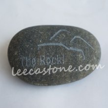 Natural tan brown engraved pebble stone