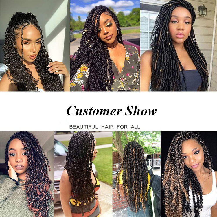 Passion Twist Crochet Hair Extension Synthetic Fiber Ombre Color 18inch Long Passion Water Wave Twists Braiding Hair