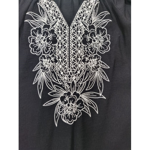 Ladies woven embroidered top