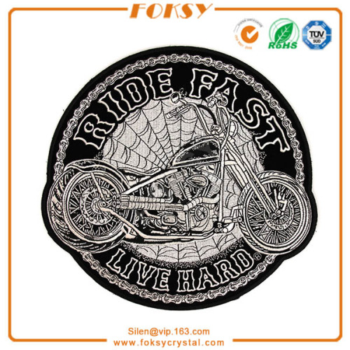 Ride Fast Live Hard Motorcycle Spider Webs Large Back Patch