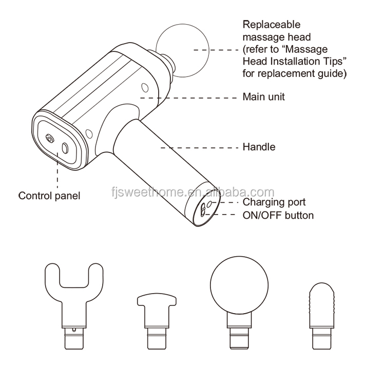 Rechargeable Battery Operated Hand Held Body Massager Electric GYM Fitness Percussion Massage Gun