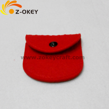 Red small simple design felt wallet
