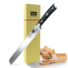 SHAN ZU 10 Inch Full-Tang Bread Slicing Knife: Premium High Carbon German Steel with Pakkawood Handle