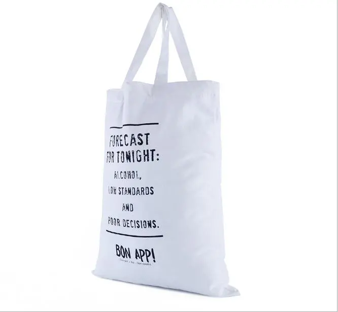 Wholesale Custom Print Logo Cheap Reusable Shopping Bags Plain White Blank Cotton Canvas Tote Bag Low MOQ