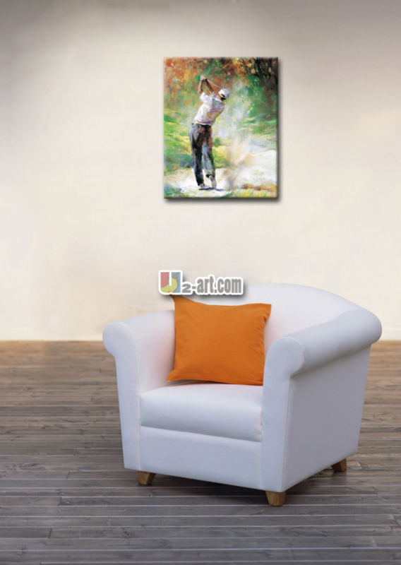 Men portrait oil painting golf