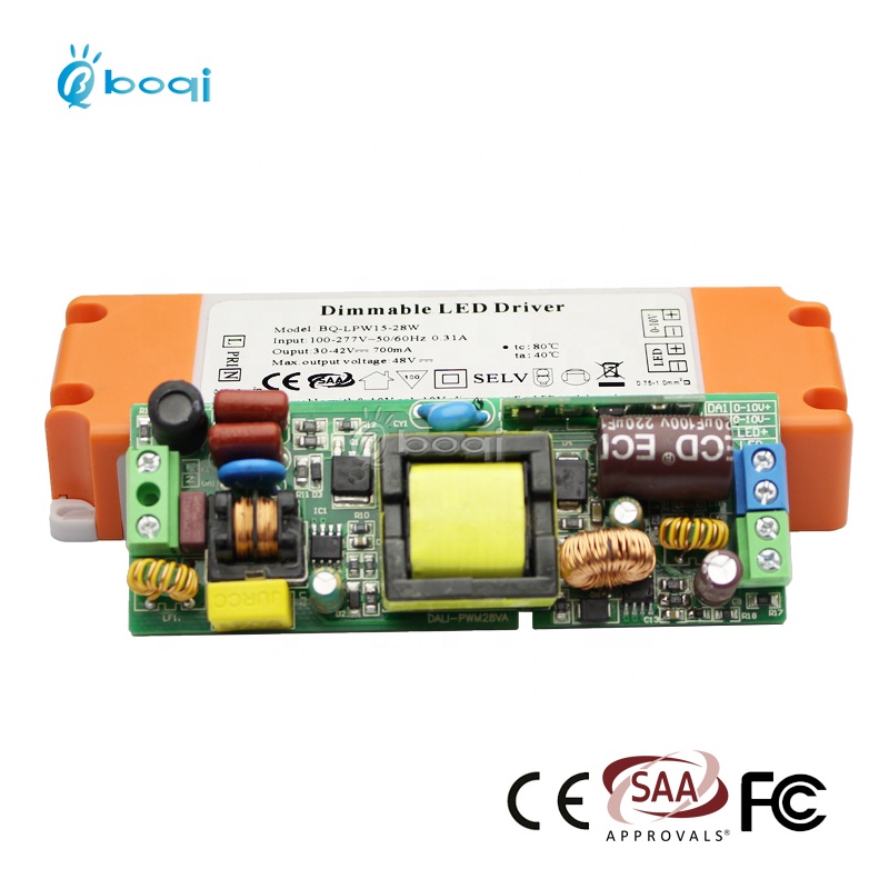 boqi CE CB SAA 0-10v dimmable led driver 15w 18w 20w 24w 25w 28w 600mA