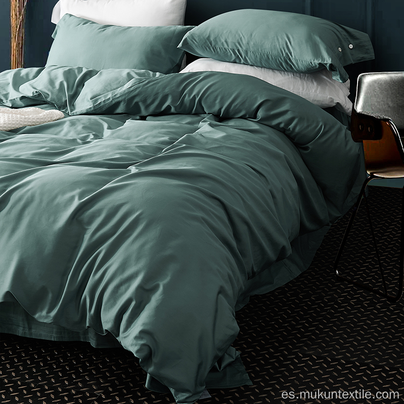 Conjunto de ropa de cama de cuatro piezas de color puro de algodón de calidad superior