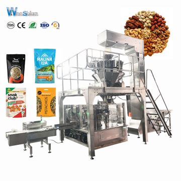 Weighing Stand Up Zipper Bag Nuts Packing Machine