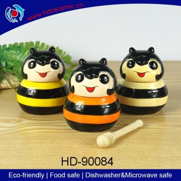 High quality mini ceramic honey pot,ceramic storage jar,ceramic honey jar