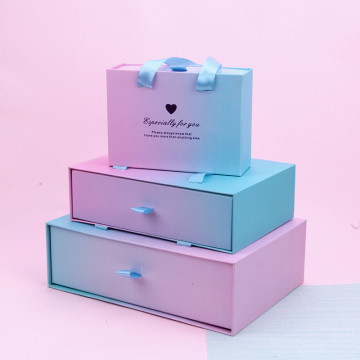 Rigid Paper Packaging Gift Box with Ribbon