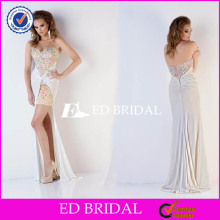 YW037 Sexy Open Back Heavy Beaded Two Piece Front Short Long Back Prom Dress