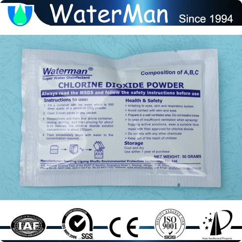 Pó ClO2 econômico para esterilização em aquicultura