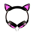 Wholesale Colorful LED Flashing Earphones Cat Ear Headphones