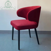 Red Suede Metal Leg Dining Chair: Stylish Upholstered Furniture for Home and Commercial Settings