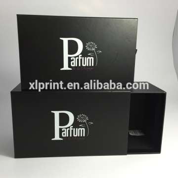 Simple design match box for perfum black color cardboard paper box in china