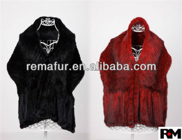 2014 Hot selling genuine Mink Fur Poncho Fur Capel for women