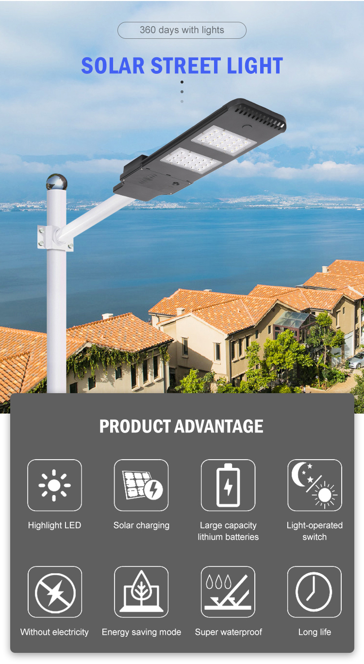 OKELI 20W 40W 60W Outdoor All In One Integrated Radar Sensor Solar LED Street Light