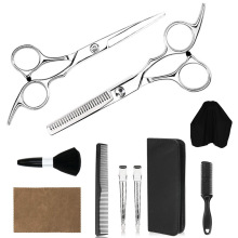 Hair Thinning Scissors Barber Set: Professional Salon Scissors, Thinning Scissors & Razor Kit with Pouch