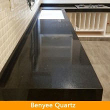 Quartz surfaces black color kitchen countertop