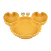 Crab-Shaped 3-Compartment Silicone Baby Suction Plate