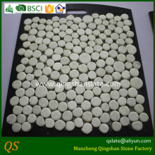 random round natural quartzite stone tile mosaic