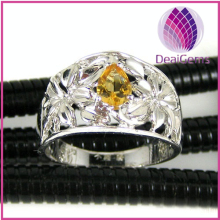 Ring,sterling silver and citrine, 4x6mm faceted oval ,size 6-9.