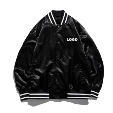 High Quality Black Leather Bomber Jacket - Custom Embroidered Varsity Jacket for Men