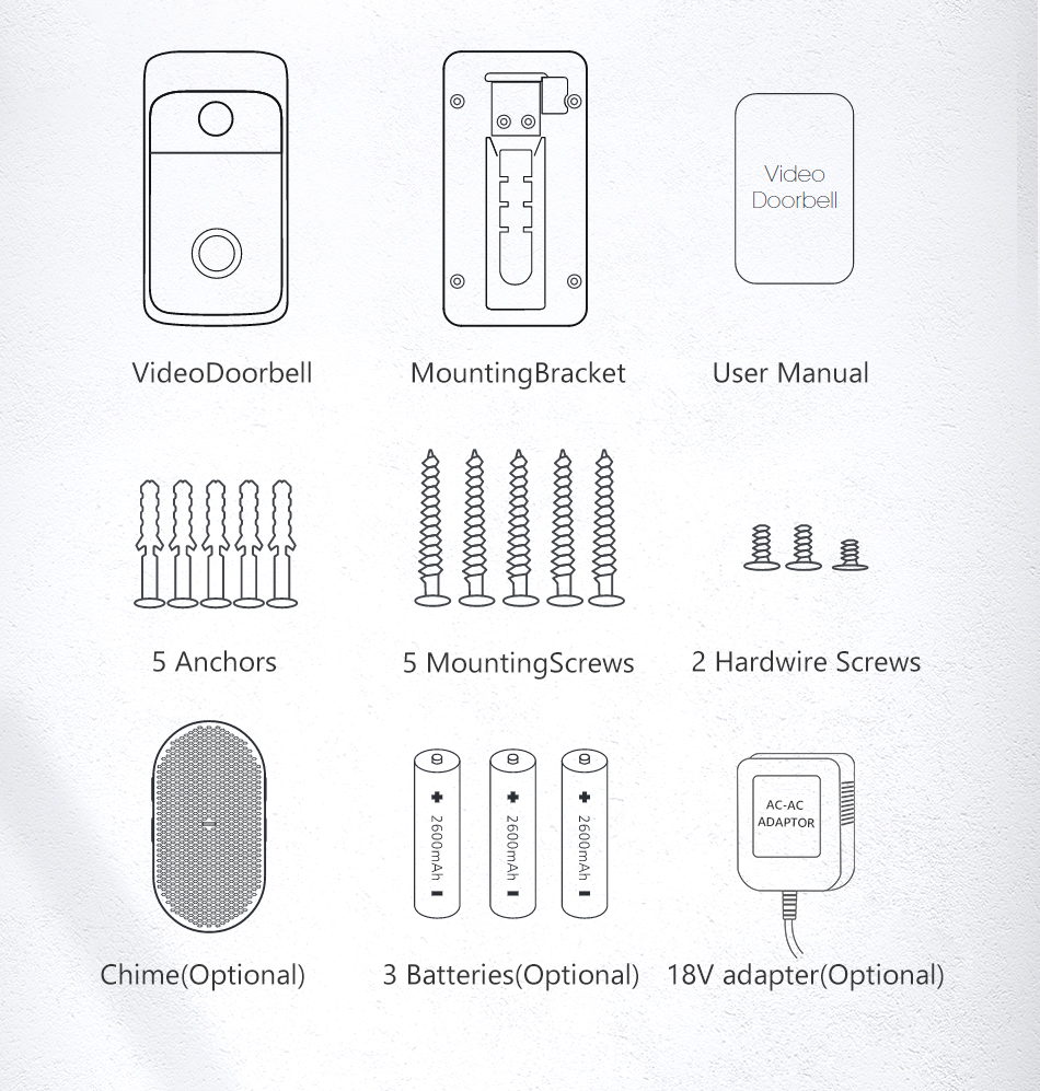 EKEN V5 WIFI Doorbell Smart IP Video Intercom Video Door Phone Door Bell Camera For Apartments IR Alarm Wireless Security Camera