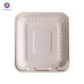 Dispoable Sugarcane Bagasse Clamshell 6 인치 버거 박스