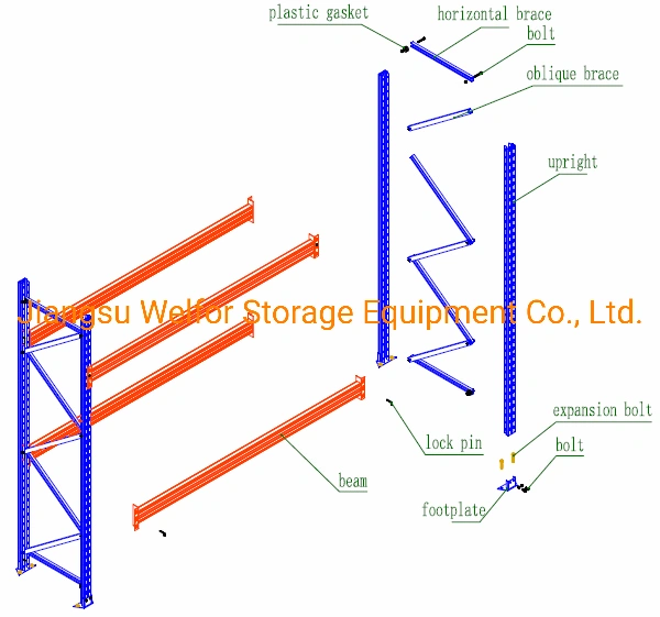 Racking Selective Storage Heavy Duty Cold Roll Steel Warehouse Pallet Rack Welforack