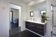 Customized porcelain laundry cabinet countertop