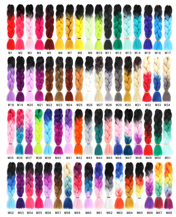 Factory Wholesale Cheap Price Ombre Jumbo Braid Three Colored Synthetic fiber Braiding Hair extensions