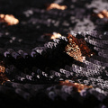 Tissu De Broderie À Paillettes Lourdes Or Noir