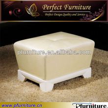Genuine leather OR fabric or PU leather covered wood ottomans CN120916