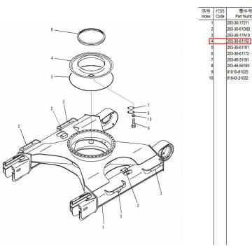 Komatsu pc130-8 cubierta 203-30-61152