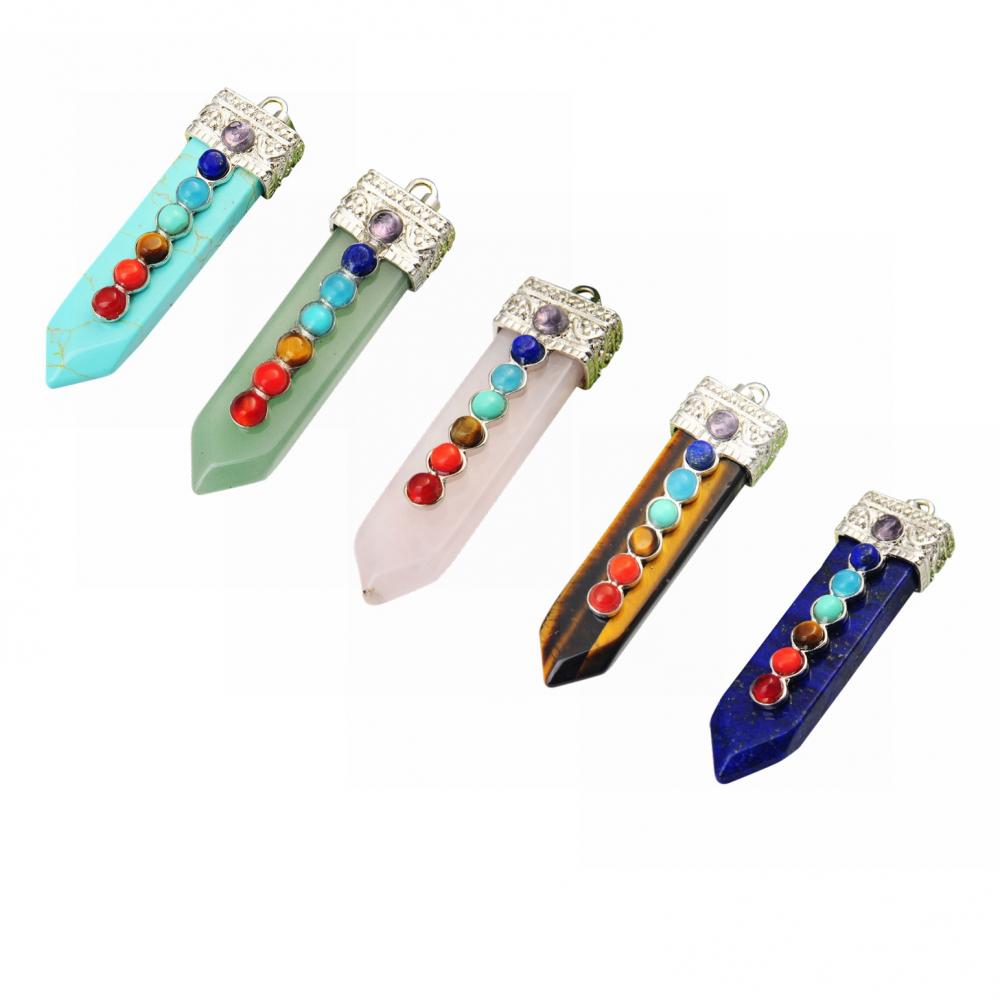 Collier en cristal 7 Chakra pendentif pierre précieuse pierre de guérison bijoux en cristal pour femmes filles hommes cadeaux d&#39;anniversaire