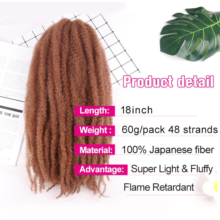 Synthetic Ombre Color Marley Cuban Afro Kinky Curly Twist Hair Crochet Braids Braiding Hair for Faux Locs