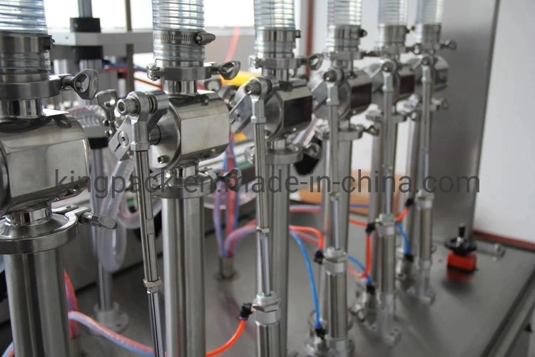 Full Automatic 6 Nozzles Linear Piston Beverage&Juice Bottle Filling Packing Machine