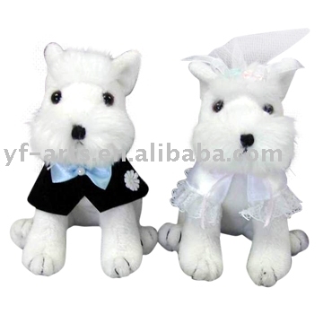 Wedding plush dog,Wedding animal toy,plush toy,stuffed toy