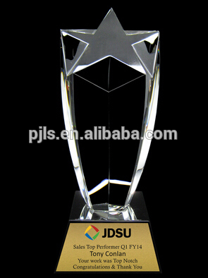 Shinning Star Clear Crystal Trophy, crystal star glass trophy
