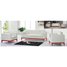 White color full grain leather office sofa IG055