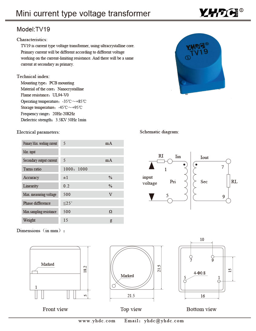 precision high voltage low current transformer