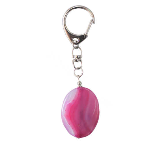 Natural Gemstone Agate Keychain