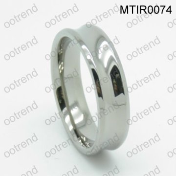 Polished concave titanium oxide rings,shiny women titanium rings