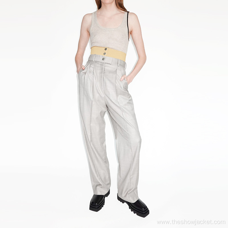 New Fashion Pleated Long Loose Pants for Women