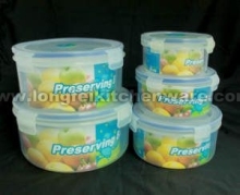5pcs round plastic preserving box