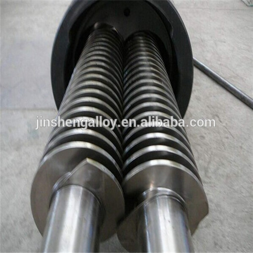 Conical twin screw barrel for plastic machine