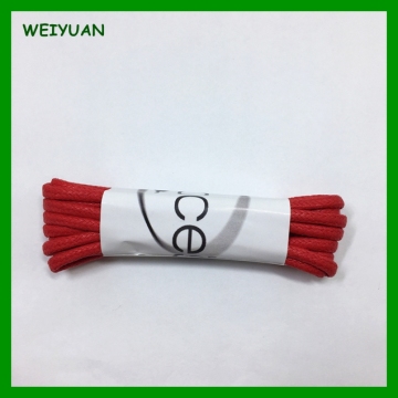Round cotton waxed colored shoe laces for dress shoes